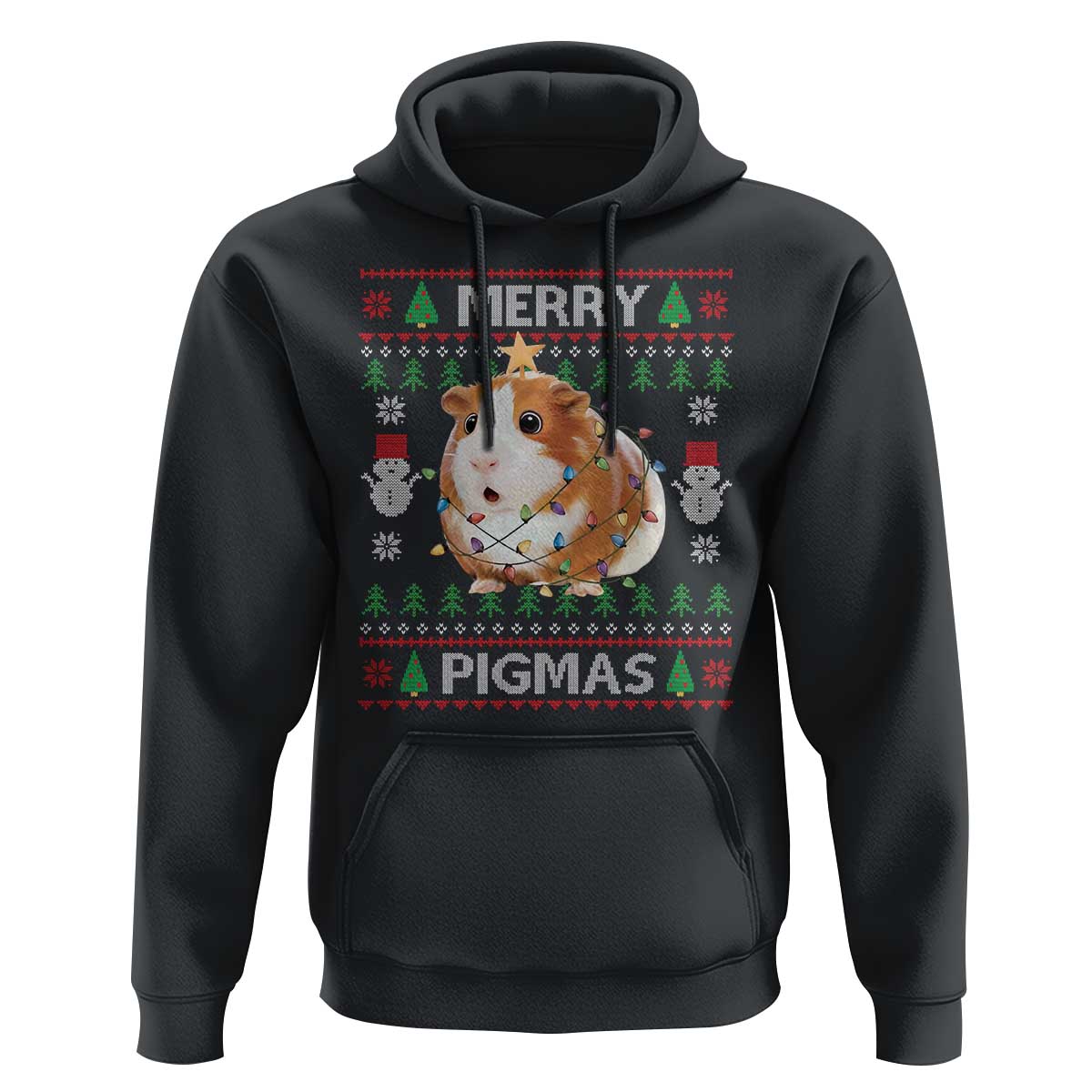 Merry Pigmas Ugly Christmas Hoodie Guinea Pig Lover - Wonder Print Shop