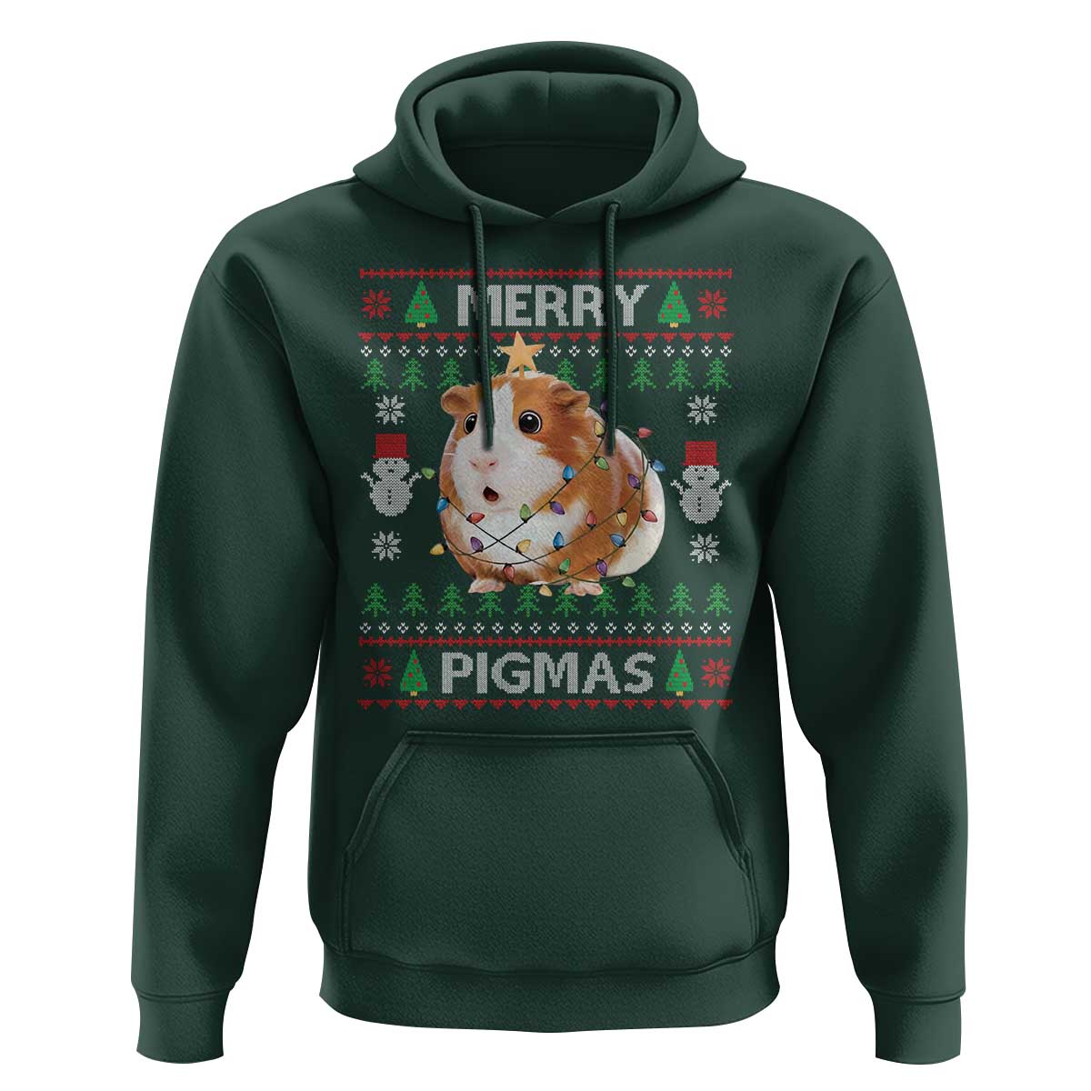 Merry Pigmas Ugly Christmas Hoodie Guinea Pig Lover - Wonder Print Shop