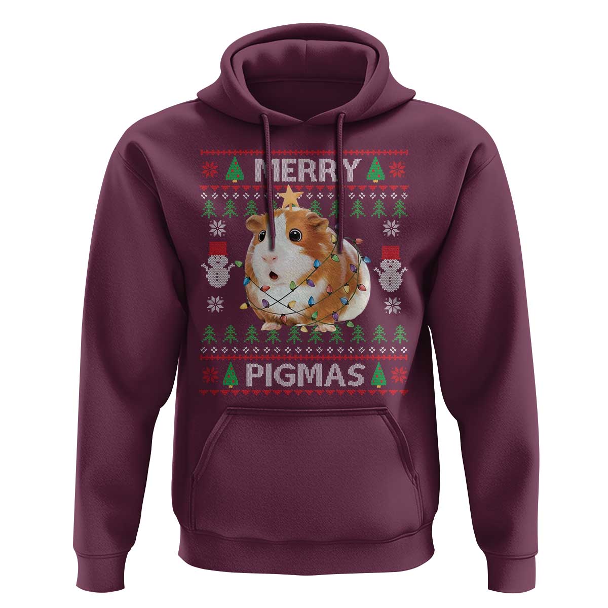 Merry Pigmas Ugly Christmas Hoodie Guinea Pig Lover - Wonder Print Shop