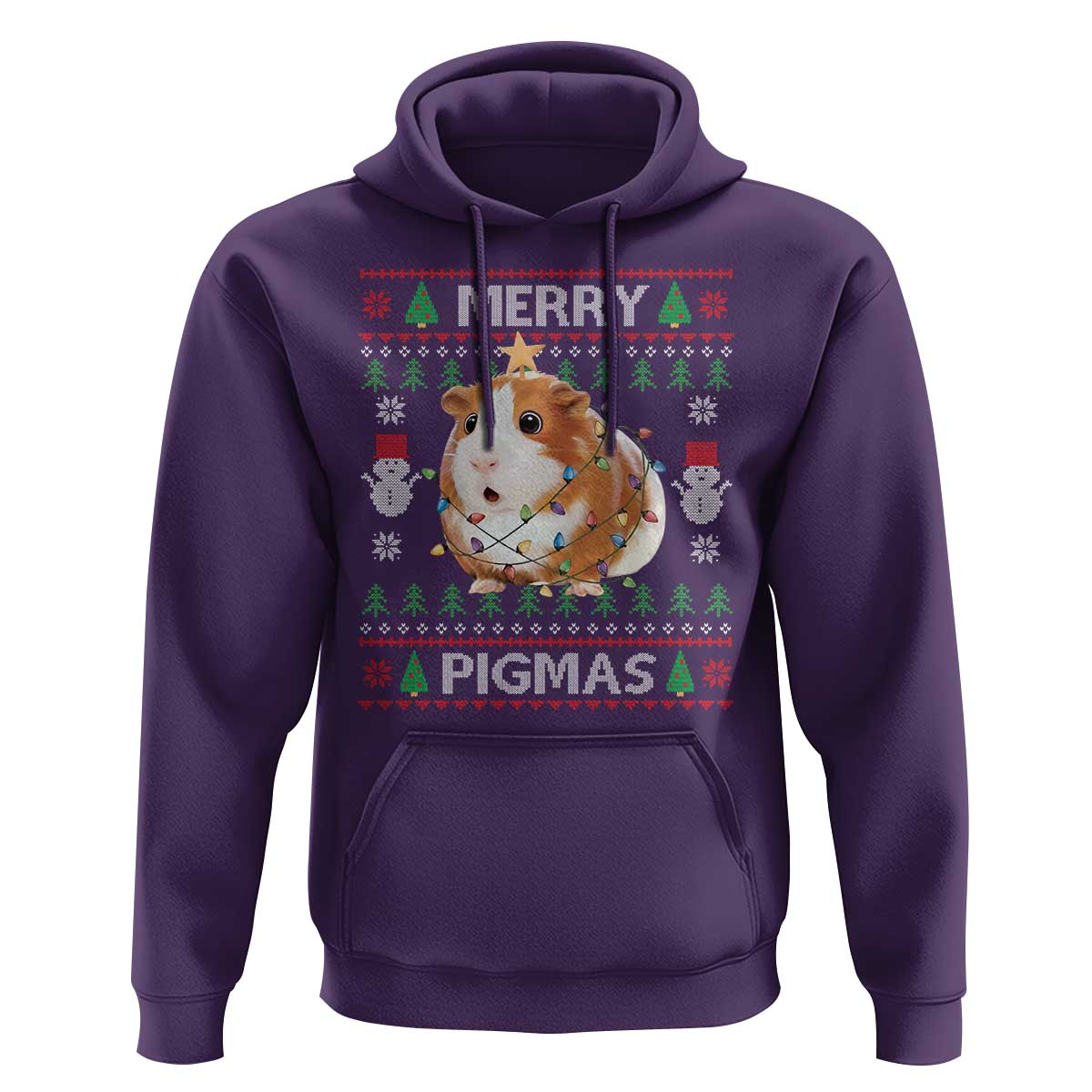 Merry Pigmas Ugly Christmas Hoodie Guinea Pig Lover - Wonder Print Shop