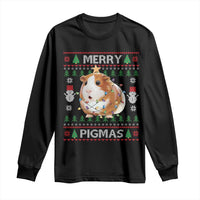 Merry Pigmas Ugly Christmas Long Sleeve Shirt Guinea Pig Lover - Wonder Print Shop