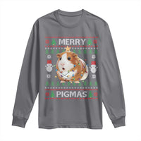 Merry Pigmas Ugly Christmas Long Sleeve Shirt Guinea Pig Lover - Wonder Print Shop