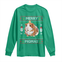 Merry Pigmas Ugly Christmas Long Sleeve Shirt Guinea Pig Lover - Wonder Print Shop