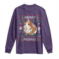 Merry Pigmas Ugly Christmas Long Sleeve Shirt Guinea Pig Lover - Wonder Print Shop