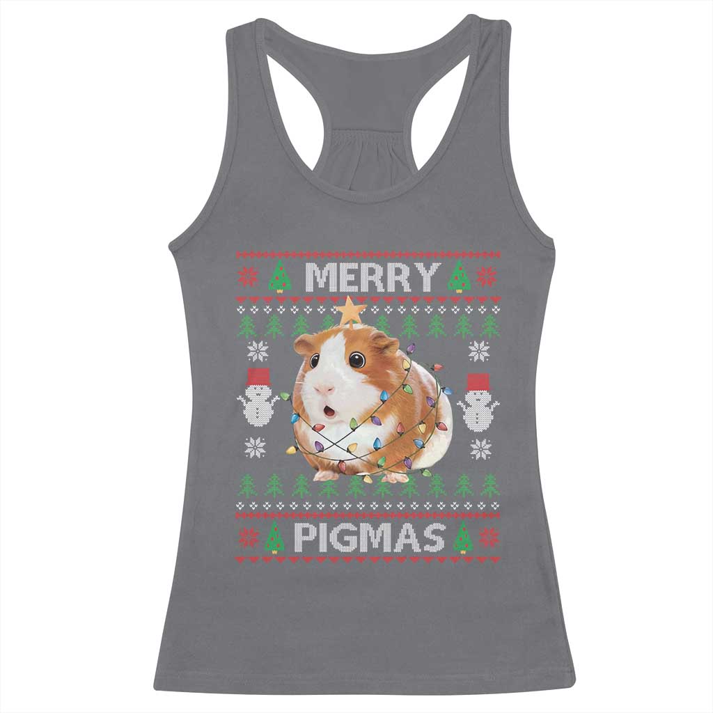 Merry Pigmas Ugly Christmas Racerback Tank Top Guinea Pig Lover - Wonder Print Shop