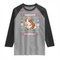 Merry Pigmas Ugly Christmas Raglan Shirt Guinea Pig Lover - Wonder Print Shop
