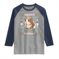 Merry Pigmas Ugly Christmas Raglan Shirt Guinea Pig Lover - Wonder Print Shop