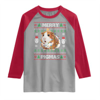 Merry Pigmas Ugly Christmas Raglan Shirt Guinea Pig Lover - Wonder Print Shop