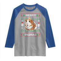 Merry Pigmas Ugly Christmas Raglan Shirt Guinea Pig Lover - Wonder Print Shop