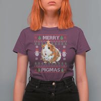 Merry Pigmas Ugly Christmas T Shirt For Women Guinea Pig Lover - Wonder Print Shop