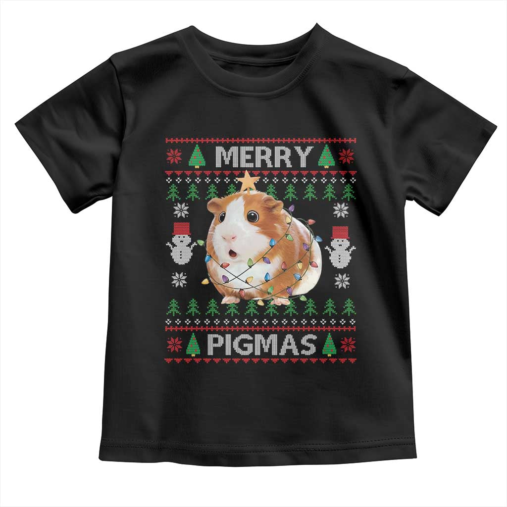 Merry Pigmas Ugly Christmas Toddler T Shirt Guinea Pig Lover - Wonder Print Shop