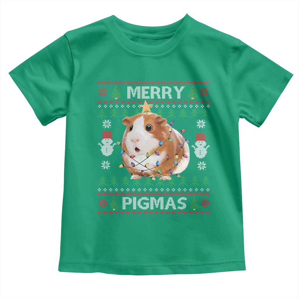 Merry Pigmas Ugly Christmas Toddler T Shirt Guinea Pig Lover - Wonder Print Shop