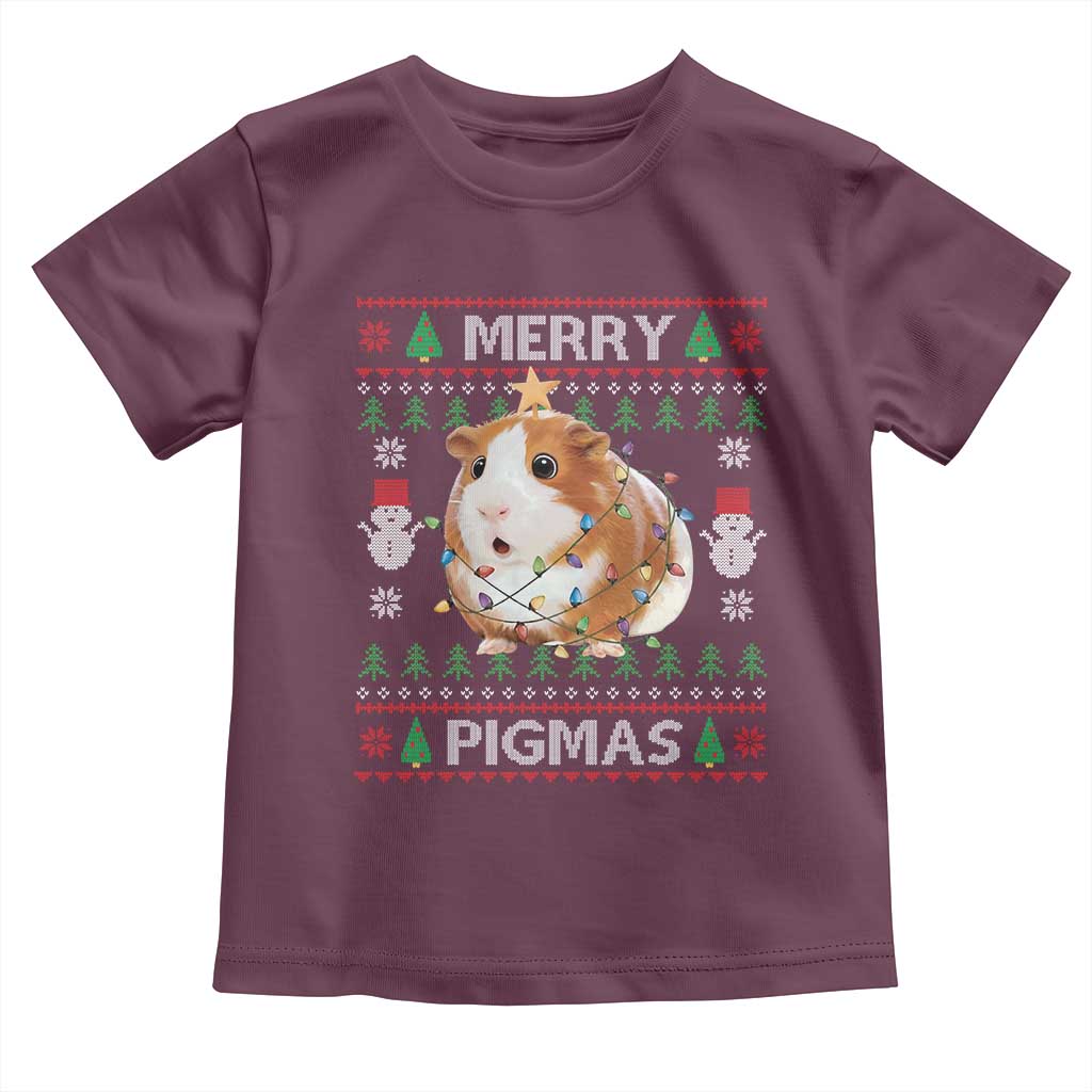Merry Pigmas Ugly Christmas Toddler T Shirt Guinea Pig Lover - Wonder Print Shop