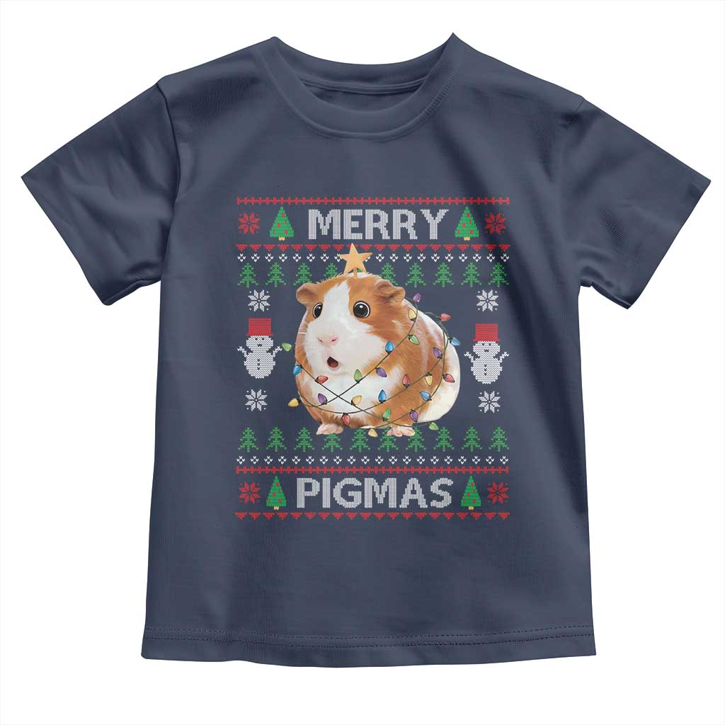 Merry Pigmas Ugly Christmas Toddler T Shirt Guinea Pig Lover - Wonder Print Shop