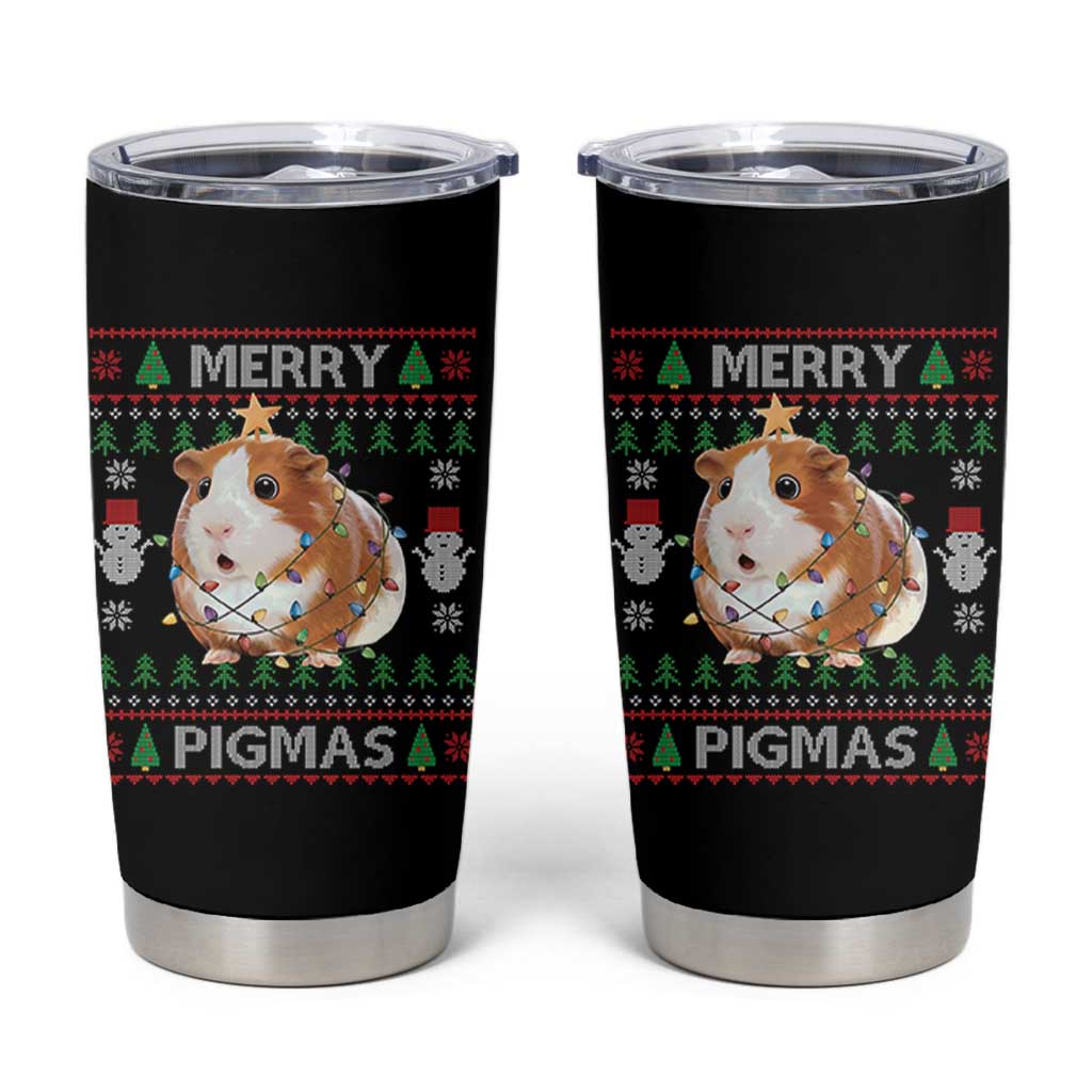 Merry Pigmas Ugly Christmas Tumbler Cup Guinea Pig Lover - Wonder Print Shop