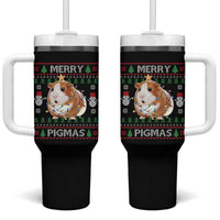 Merry Pigmas Ugly Christmas Tumbler With Handle Guinea Pig Lover - Wonder Print Shop
