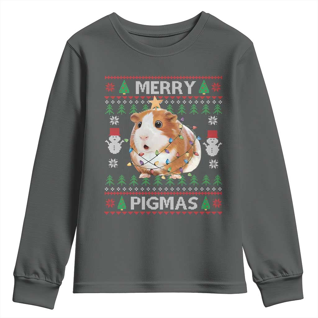 Merry Pigmas Ugly Christmas Youth Sweatshirt Guinea Pig Lover - Wonder Print Shop