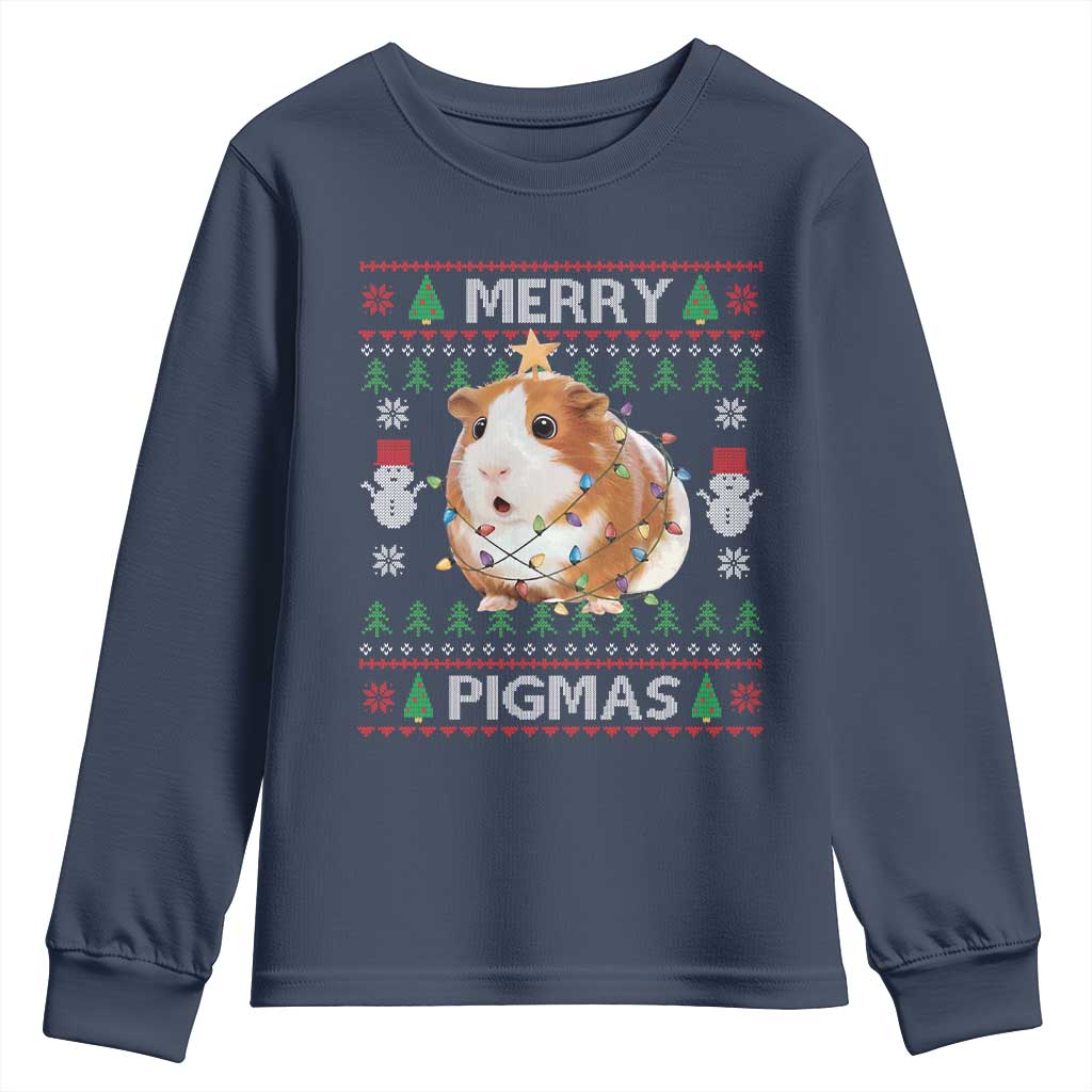Merry Pigmas Ugly Christmas Youth Sweatshirt Guinea Pig Lover - Wonder Print Shop
