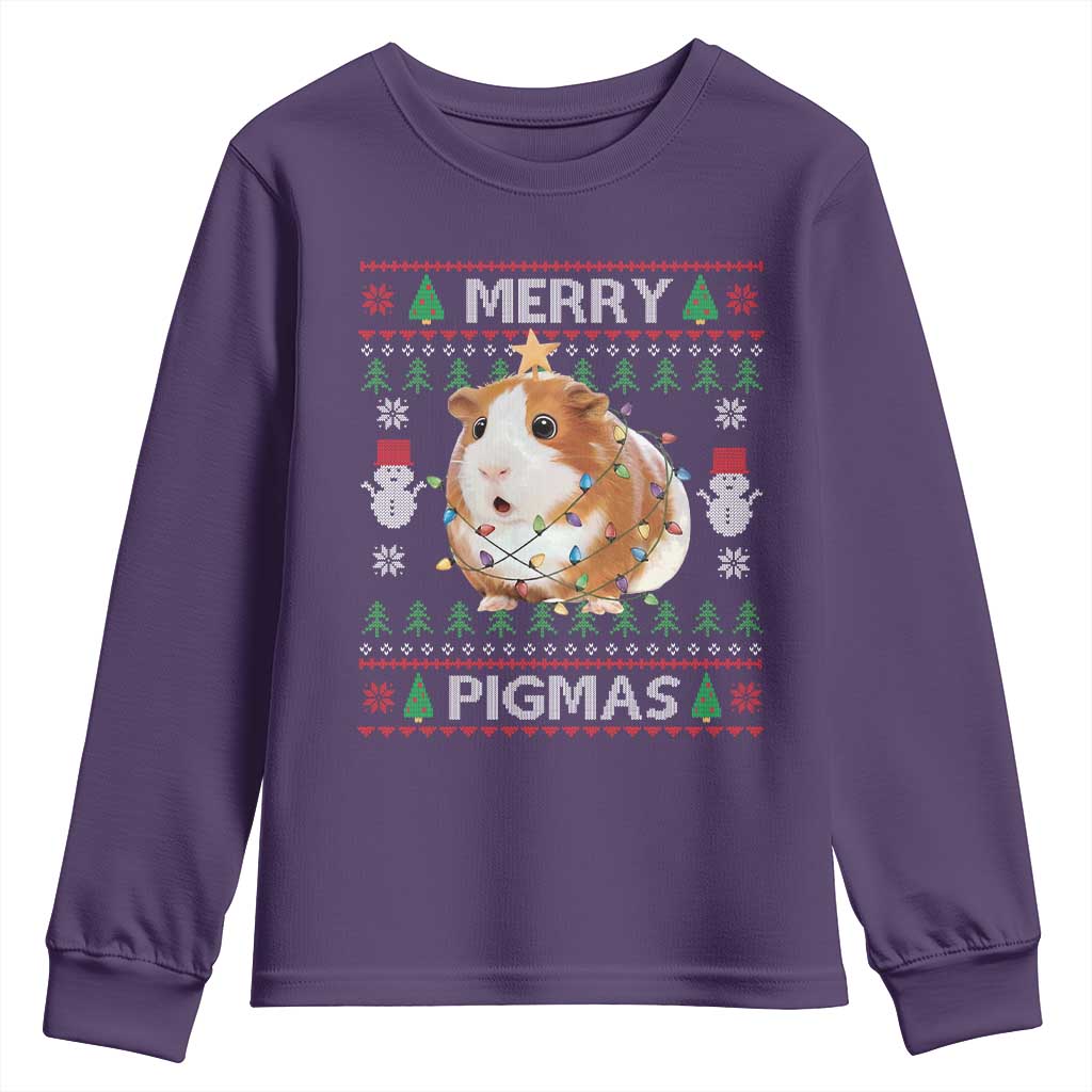 Merry Pigmas Ugly Christmas Youth Sweatshirt Guinea Pig Lover - Wonder Print Shop