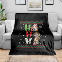 Funny Guinea Pig Ho Ho Ho Ugly Christmas Sweater Throw Blanket Cute Pet Lover - Wonder Print Shop