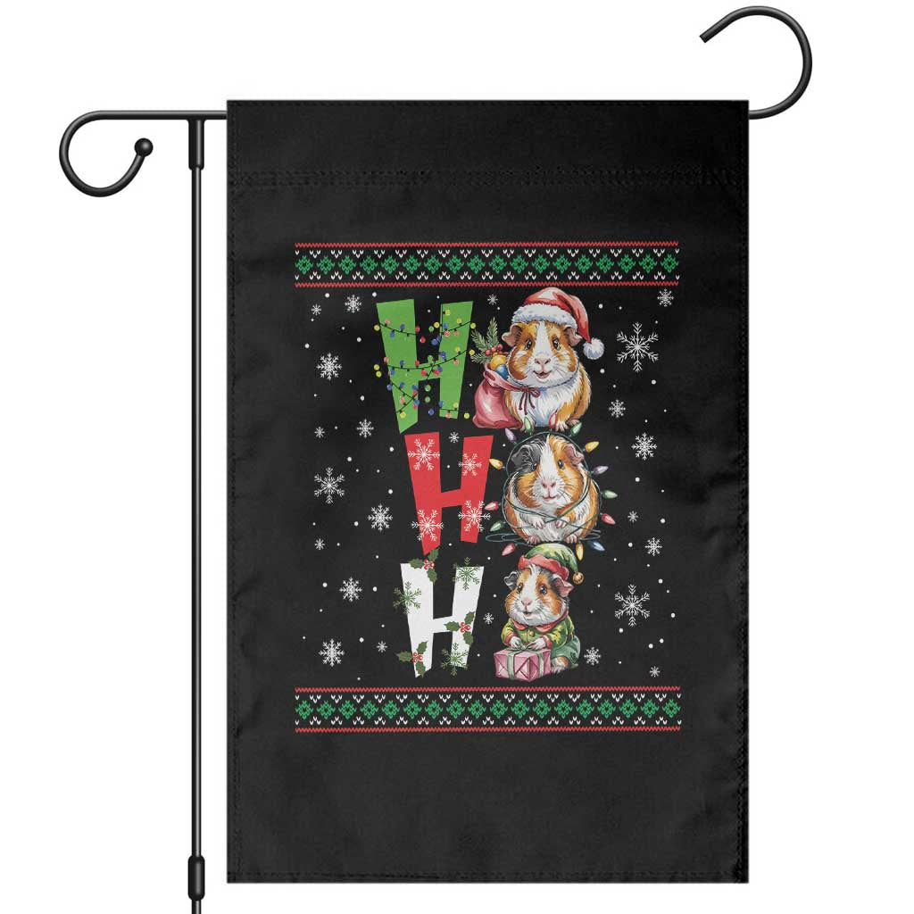 Funny Guinea Pig Ho Ho Ho Ugly Christmas Sweater Garden Flag Cute Pet Lover - Wonder Print Shop