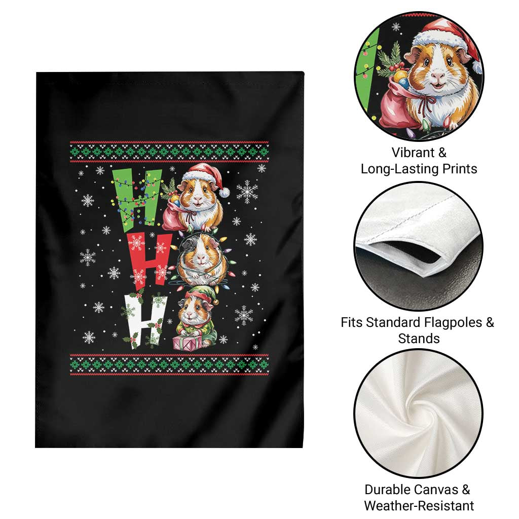 Funny Guinea Pig Ho Ho Ho Ugly Christmas Sweater Garden Flag Cute Pet Lover - Wonder Print Shop
