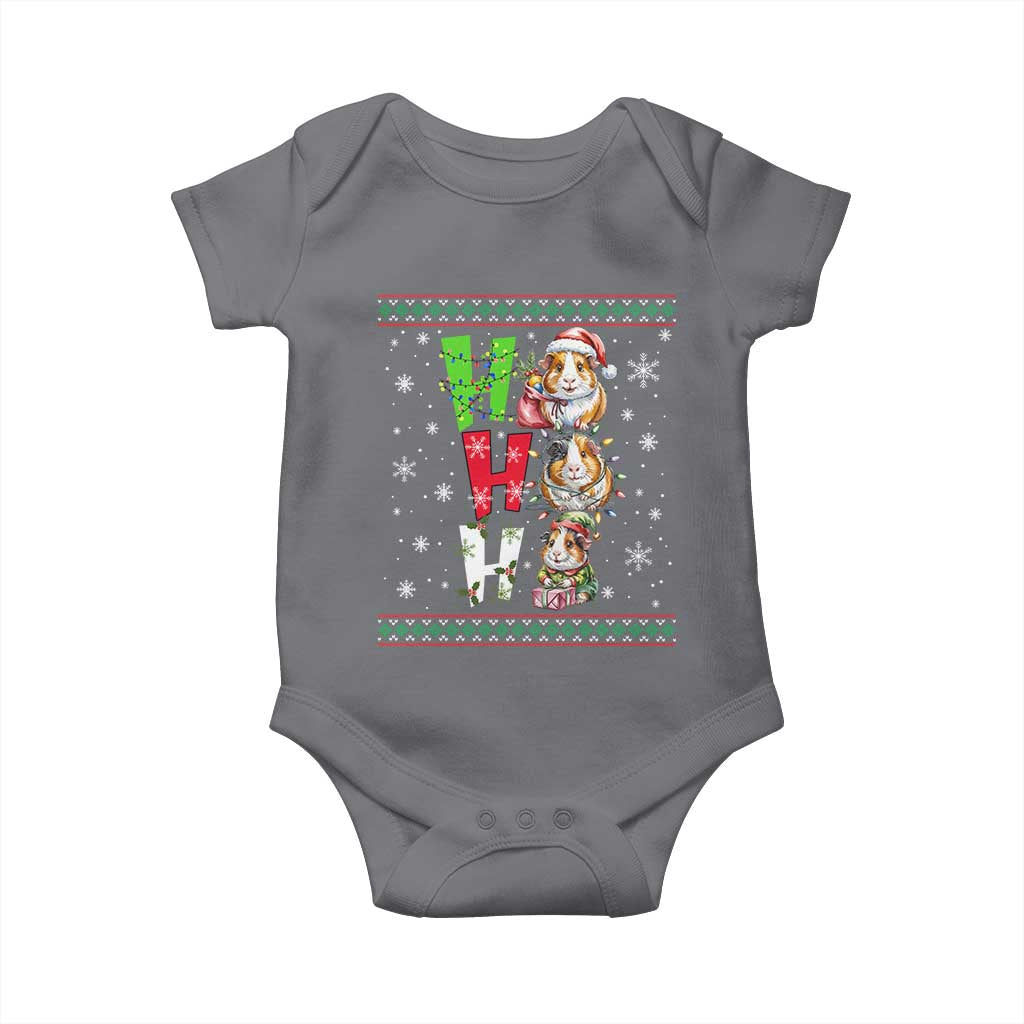 Funny Guinea Pig Ho Ho Ho Ugly Christmas Sweater Baby Onesie Cute Pet Lover - Wonder Print Shop