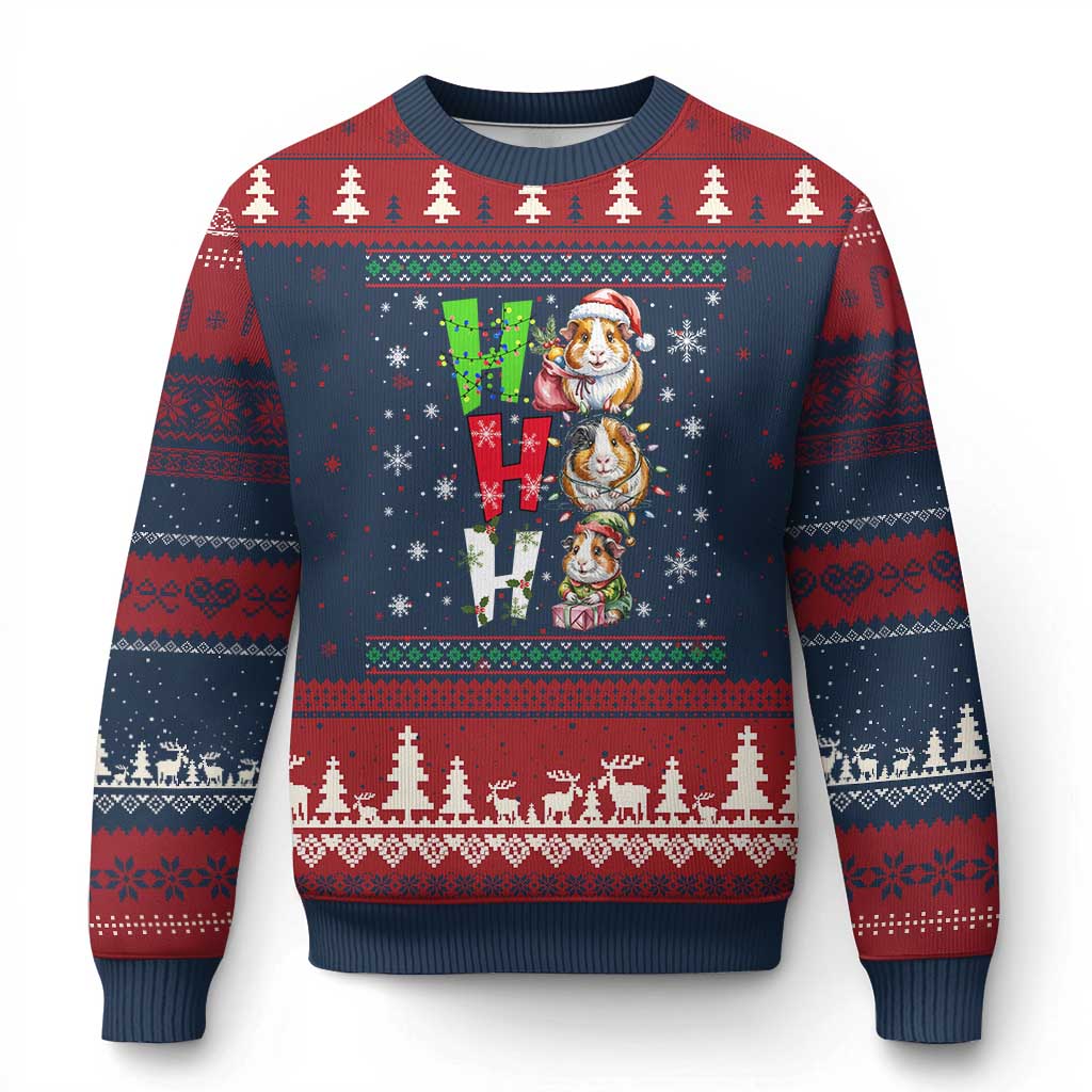 Funny Guinea Pig Ho Ho Ho Ugly Xmas Sweater Ugly Christmas Sweater Cute Pet Lover - Wonder Print Shop