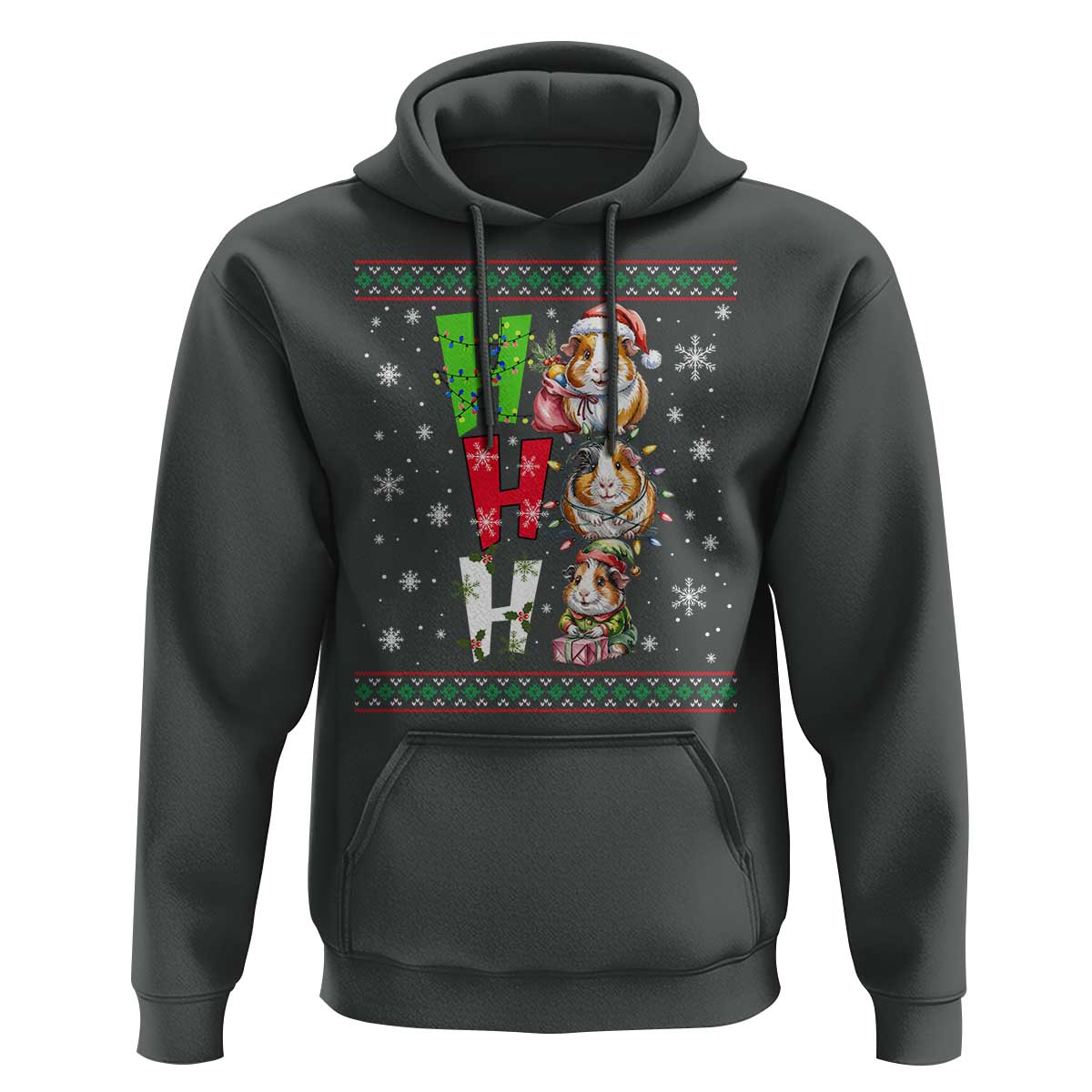 Funny Guinea Pig Ho Ho Ho Ugly Christmas Sweater Hoodie Cute Pet Lover - Wonder Print Shop