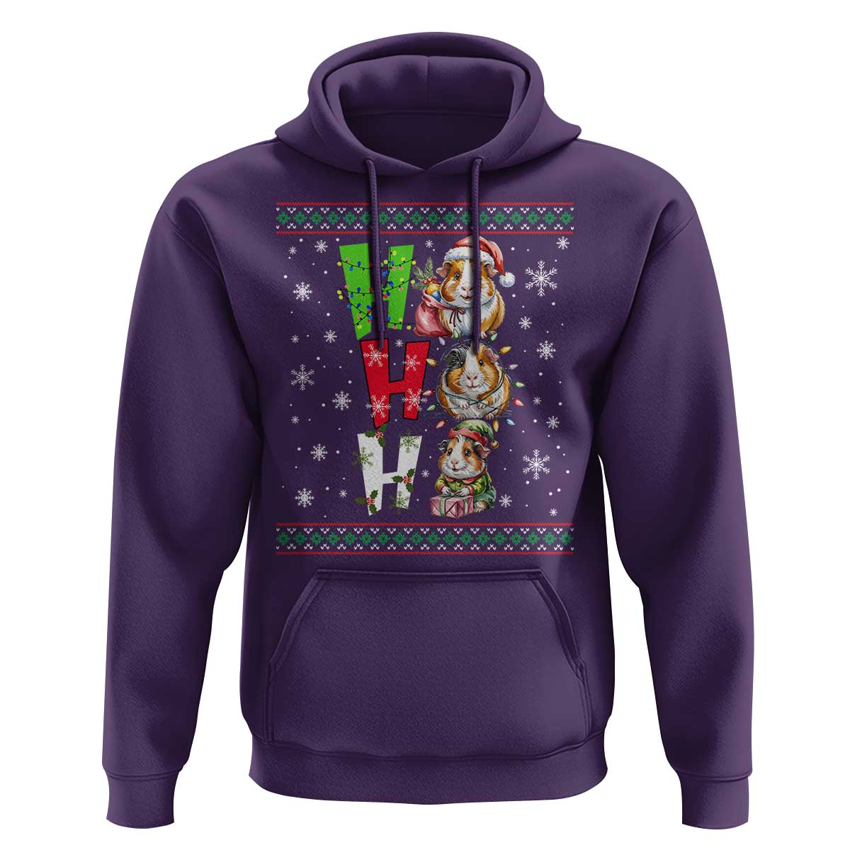 Funny Guinea Pig Ho Ho Ho Ugly Christmas Sweater Hoodie Cute Pet Lover - Wonder Print Shop