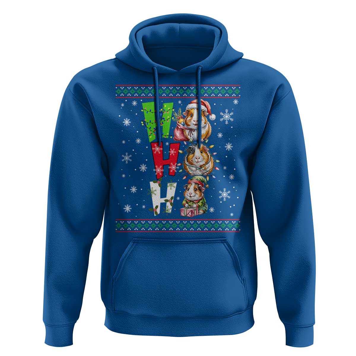 Funny Guinea Pig Ho Ho Ho Ugly Christmas Sweater Hoodie Cute Pet Lover - Wonder Print Shop