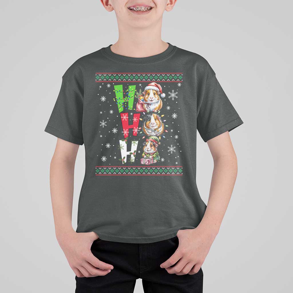Funny Guinea Pig Ho Ho Ho Ugly Christmas Sweater T Shirt For Kid Cute Pet Lover - Wonder Print Shop
