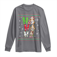 Funny Guinea Pig Ho Ho Ho Ugly Christmas Sweater Long Sleeve Shirt Cute Pet Lover - Wonder Print Shop