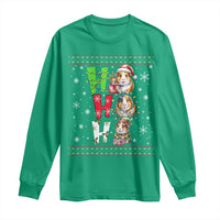 Funny Guinea Pig Ho Ho Ho Ugly Christmas Sweater Long Sleeve Shirt Cute Pet Lover - Wonder Print Shop