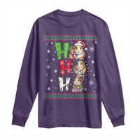 Funny Guinea Pig Ho Ho Ho Ugly Christmas Sweater Long Sleeve Shirt Cute Pet Lover - Wonder Print Shop