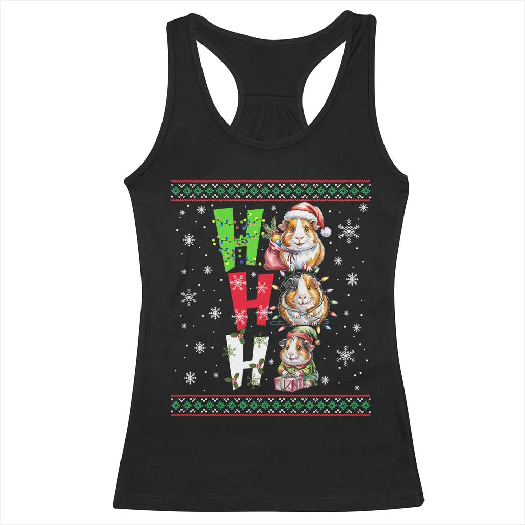 Funny Guinea Pig Ho Ho Ho Ugly Christmas Sweater Racerback Tank Top Cute Pet Lover - Wonder Print Shop