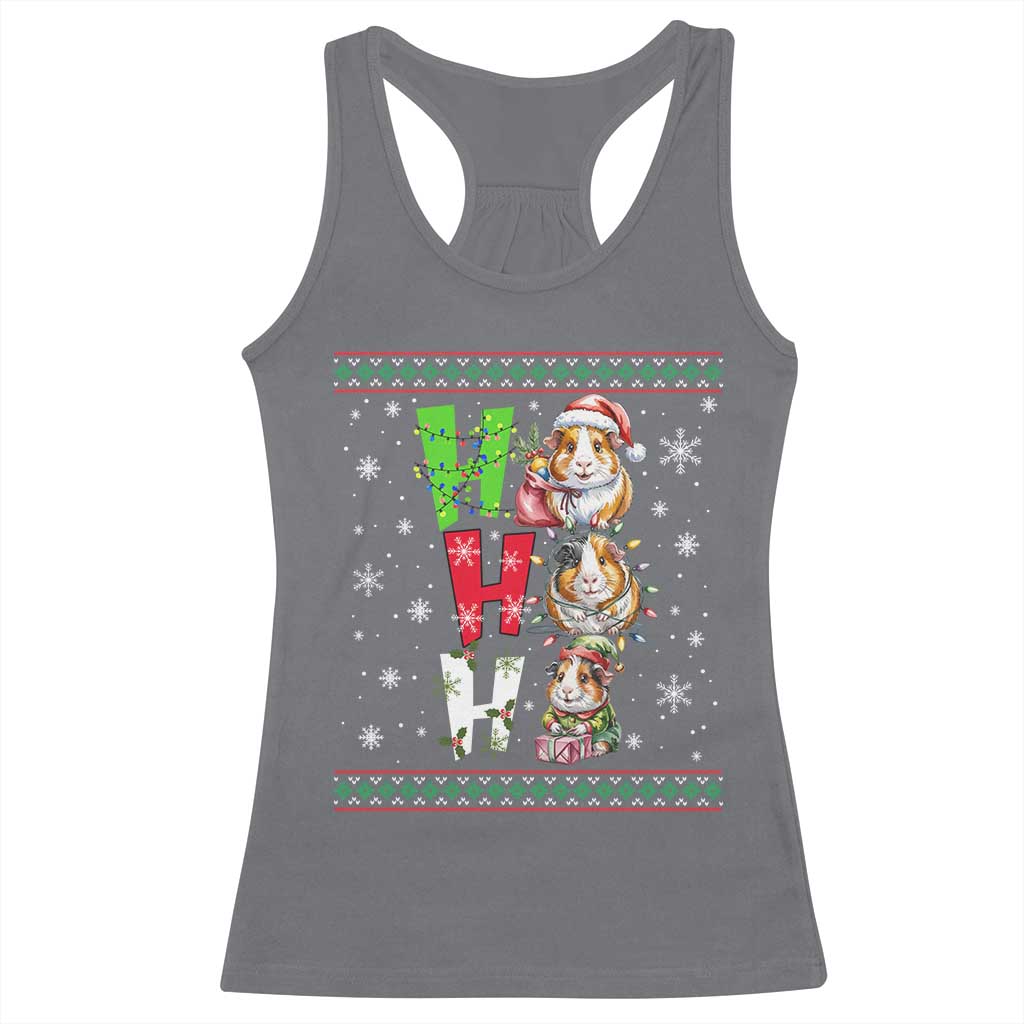 Funny Guinea Pig Ho Ho Ho Ugly Christmas Sweater Racerback Tank Top Cute Pet Lover - Wonder Print Shop