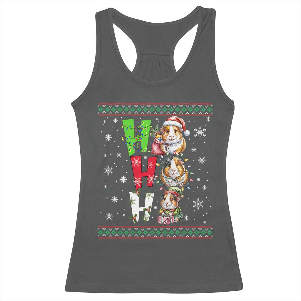 Funny Guinea Pig Ho Ho Ho Ugly Christmas Sweater Racerback Tank Top Cute Pet Lover - Wonder Print Shop