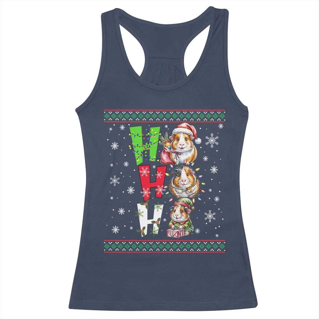Funny Guinea Pig Ho Ho Ho Ugly Christmas Sweater Racerback Tank Top Cute Pet Lover - Wonder Print Shop