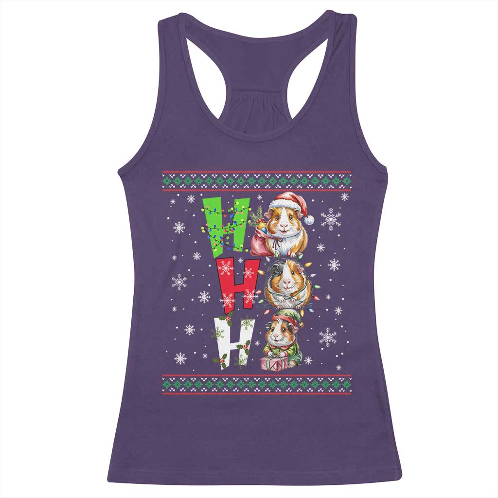 Funny Guinea Pig Ho Ho Ho Ugly Christmas Sweater Racerback Tank Top Cute Pet Lover - Wonder Print Shop