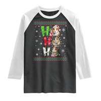 Funny Guinea Pig Ho Ho Ho Ugly Christmas Sweater Raglan Shirt Cute Pet Lover - Wonder Print Shop