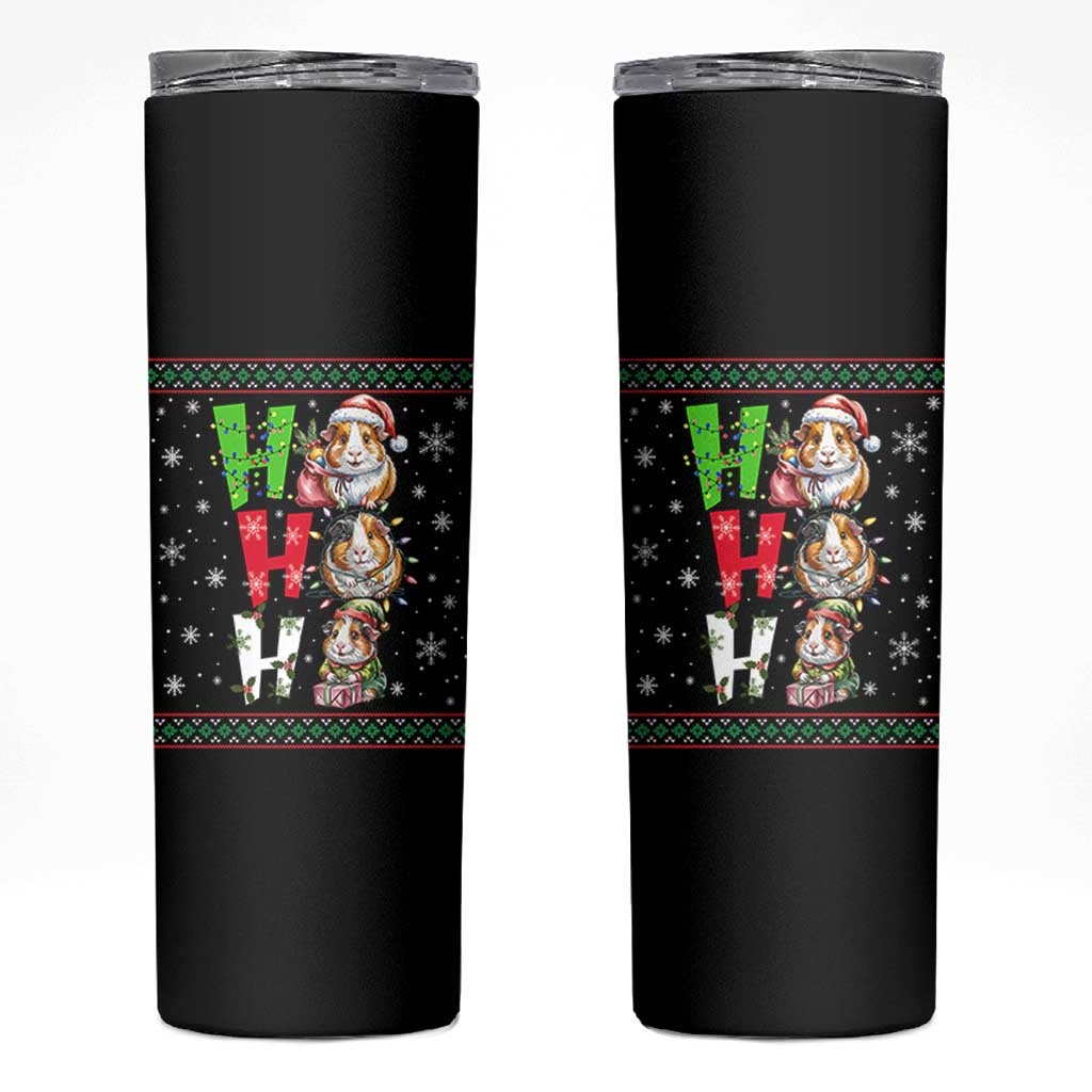 Funny Guinea Pig Ho Ho Ho Ugly Christmas Sweater Skinny Tumbler Cute Pet Lover - Wonder Print Shop