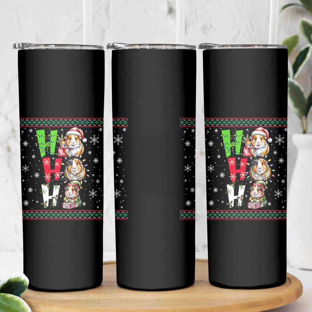 Funny Guinea Pig Ho Ho Ho Ugly Christmas Sweater Skinny Tumbler Cute Pet Lover - Wonder Print Shop