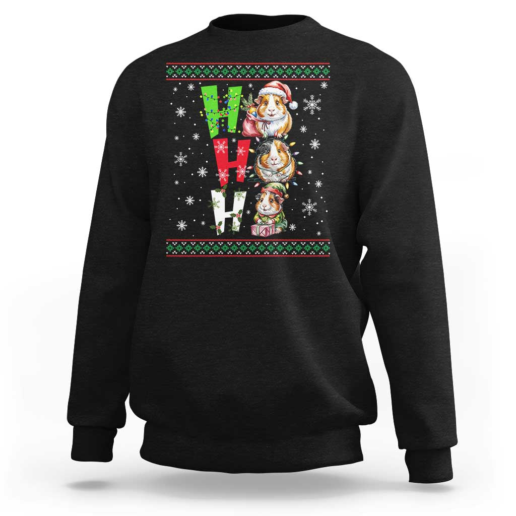 Funny Guinea Pig Ho Ho Ho Ugly Christmas Sweater Sweatshirt Cute Pet Lover - Wonder Print Shop