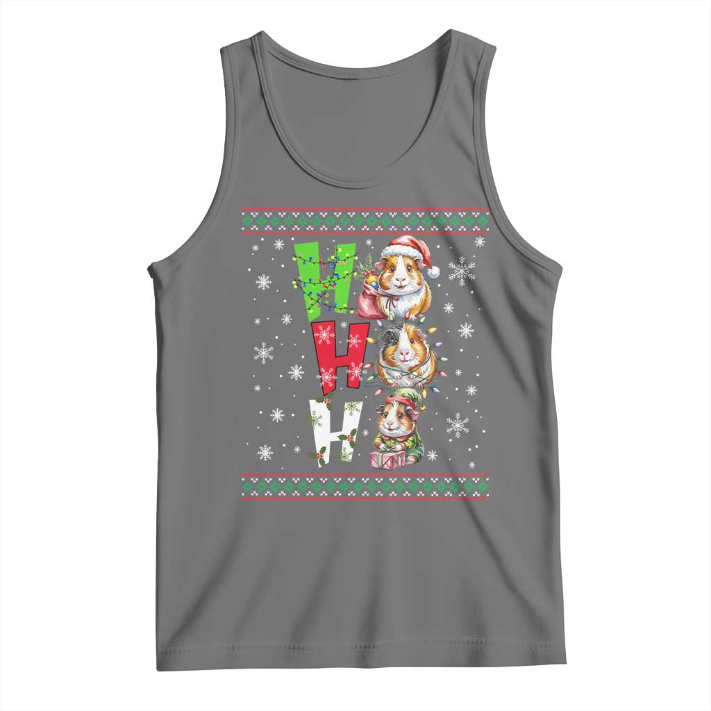 Funny Guinea Pig Ho Ho Ho Ugly Christmas Sweater Tank Top Cute Pet Lover - Wonder Print Shop