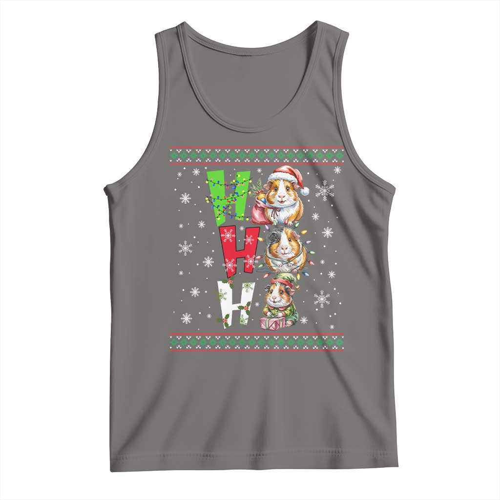 Funny Guinea Pig Ho Ho Ho Ugly Christmas Sweater Tank Top Cute Pet Lover - Wonder Print Shop