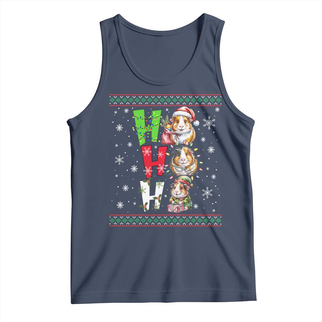Funny Guinea Pig Ho Ho Ho Ugly Christmas Sweater Tank Top Cute Pet Lover - Wonder Print Shop