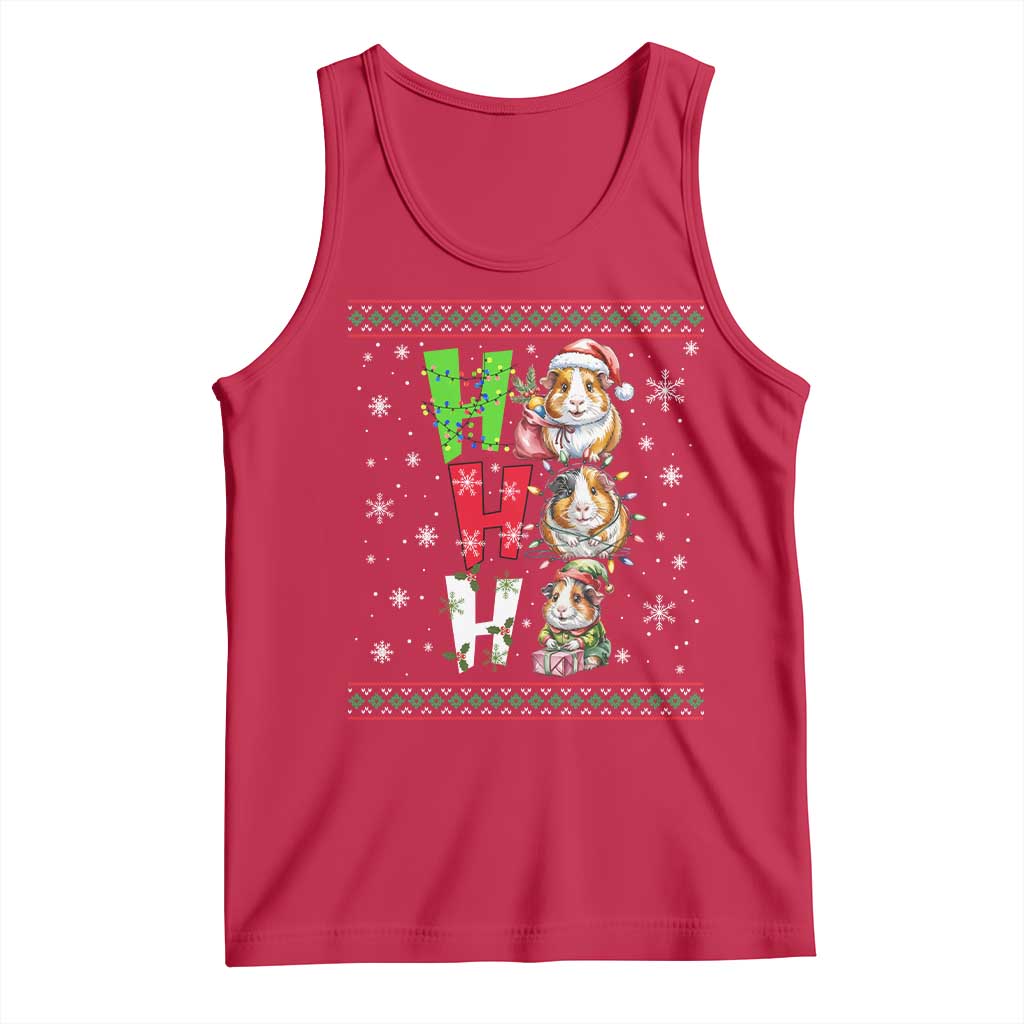 Funny Guinea Pig Ho Ho Ho Ugly Christmas Sweater Tank Top Cute Pet Lover - Wonder Print Shop