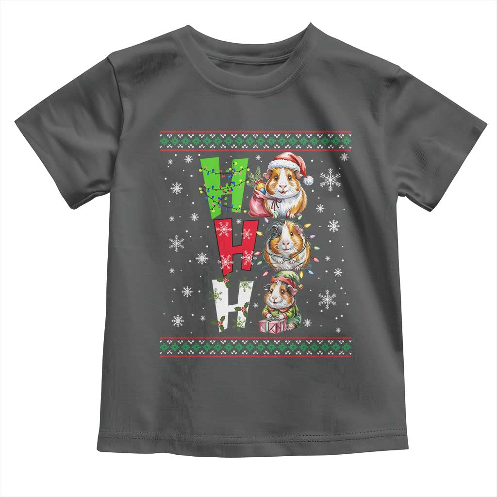 Funny Guinea Pig Ho Ho Ho Ugly Christmas Sweater Toddler T Shirt Cute Pet Lover - Wonder Print Shop