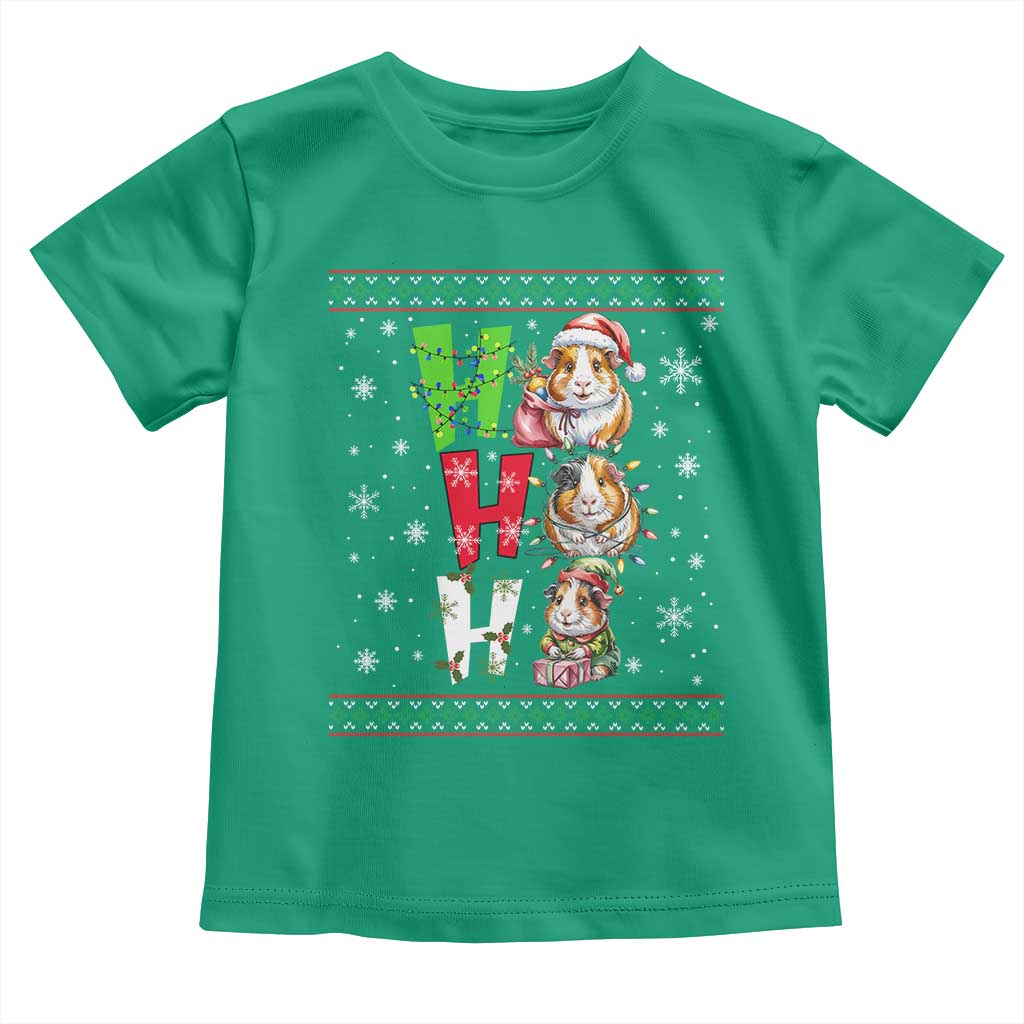 Funny Guinea Pig Ho Ho Ho Ugly Christmas Sweater Toddler T Shirt Cute Pet Lover - Wonder Print Shop